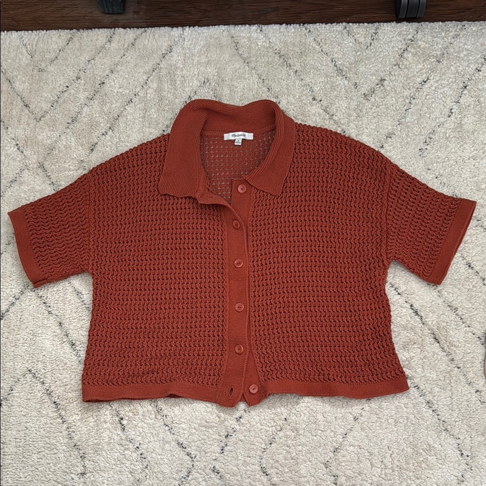Madewell Button-Up Crochet Cardigan